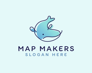 Humpback Whale Doodle logo design