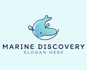 Humpback Whale Doodle logo design