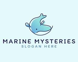 Humpback Whale Doodle logo design