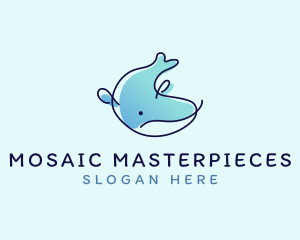 Humpback Whale Doodle logo design