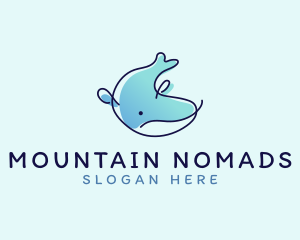 Humpback Whale Doodle logo design