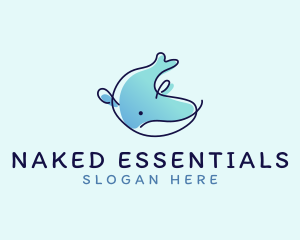 Humpback Whale Doodle logo design