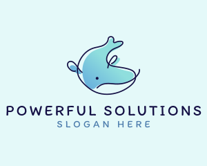 Humpback Whale Doodle logo design