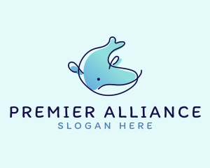 Humpback Whale Doodle logo design