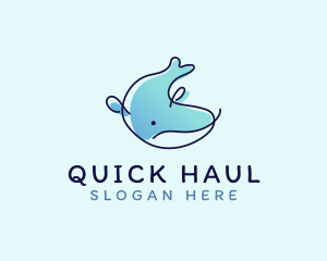 Humpback Whale Doodle logo design