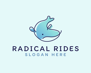 Humpback Whale Doodle logo design