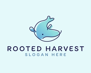 Humpback Whale Doodle logo design