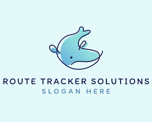 Humpback Whale Doodle logo design