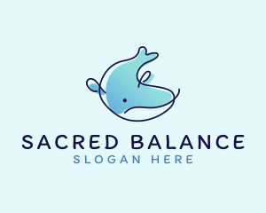 Humpback Whale Doodle logo design