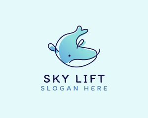 Humpback Whale Doodle logo design