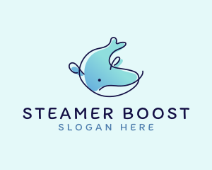 Humpback Whale Doodle logo design