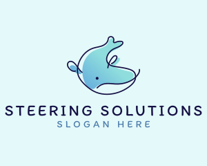 Humpback Whale Doodle logo design