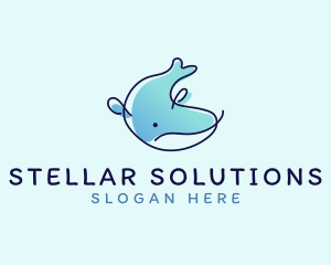 Humpback Whale Doodle logo design