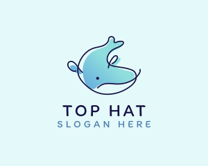 Humpback Whale Doodle logo design