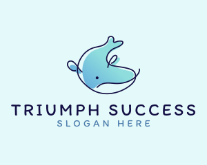 Humpback Whale Doodle logo design