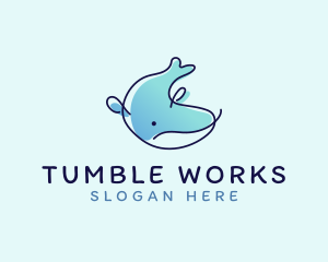 Humpback Whale Doodle logo design