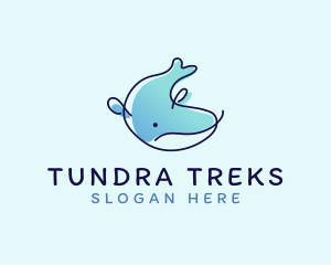 Humpback Whale Doodle logo design