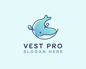 Humpback Whale Doodle logo design