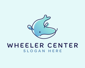 Humpback Whale Doodle logo design