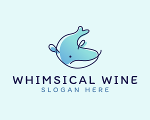 Humpback Whale Doodle logo design