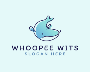 Humpback Whale Doodle logo design