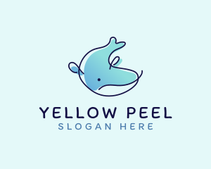 Humpback Whale Doodle logo design