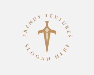 Elegant Dagger Sword Letter T logo design