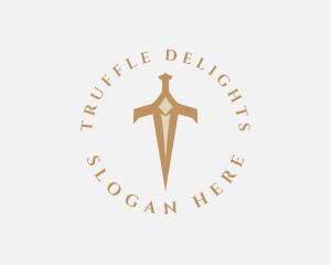 Elegant Dagger Sword Letter T logo design