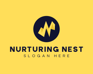 Electric Lightning Letter N logo design