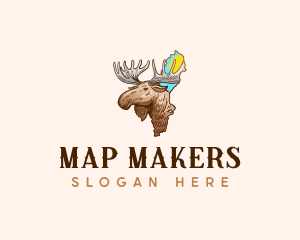 Wildlife Moose Sweden logo design