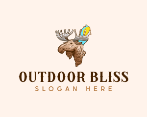 Wildlife Moose Sweden logo design