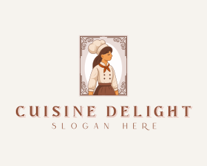 Woman Baker Chef logo design