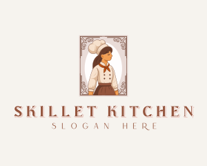 Woman Baker Chef logo design