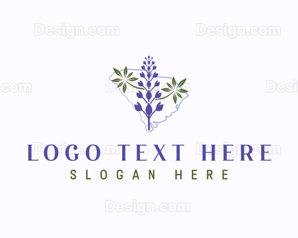 South Carolina Sky Lupine Flower Logo