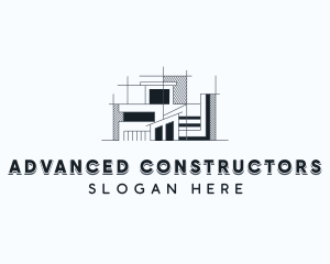 Architectural Blueprint Engineer logo design