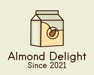 Almond Milk Box logo design