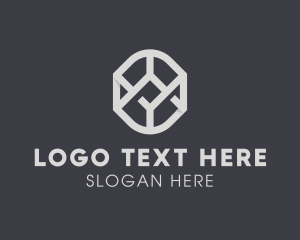 Geometric Grey Symbol logo design