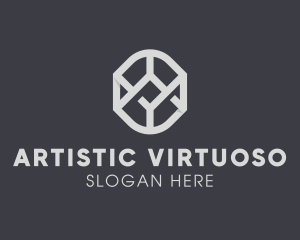 Geometric Grey Symbol logo design