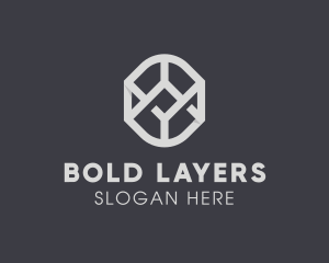 Geometric Grey Symbol logo design