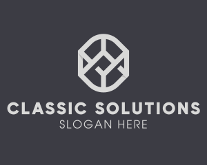 Geometric Grey Symbol logo design