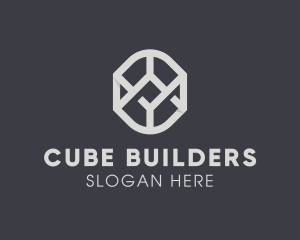 Geometric Grey Symbol logo design