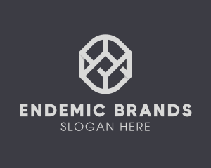 Geometric Grey Symbol logo design