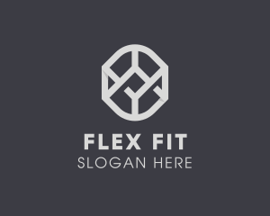 Geometric Grey Symbol logo design