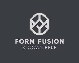 Geometric Grey Symbol logo design