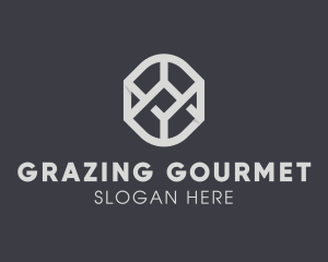 Geometric Grey Symbol logo design