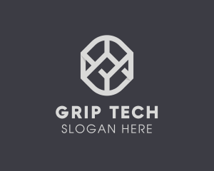 Geometric Grey Symbol logo design