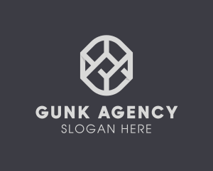 Geometric Grey Symbol logo design