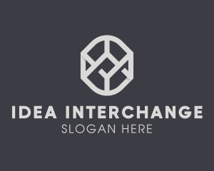 Geometric Grey Symbol logo design