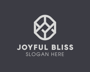 Geometric Grey Symbol logo design