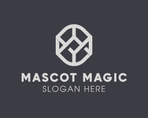 Geometric Grey Symbol logo design